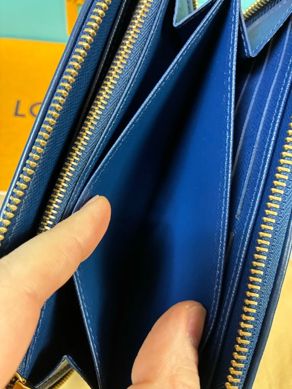 Louis Vuitton Blue Denim Monogram Long Zippy Wallet - Excellent Pre-Loved EUC - Picture 8 of 16